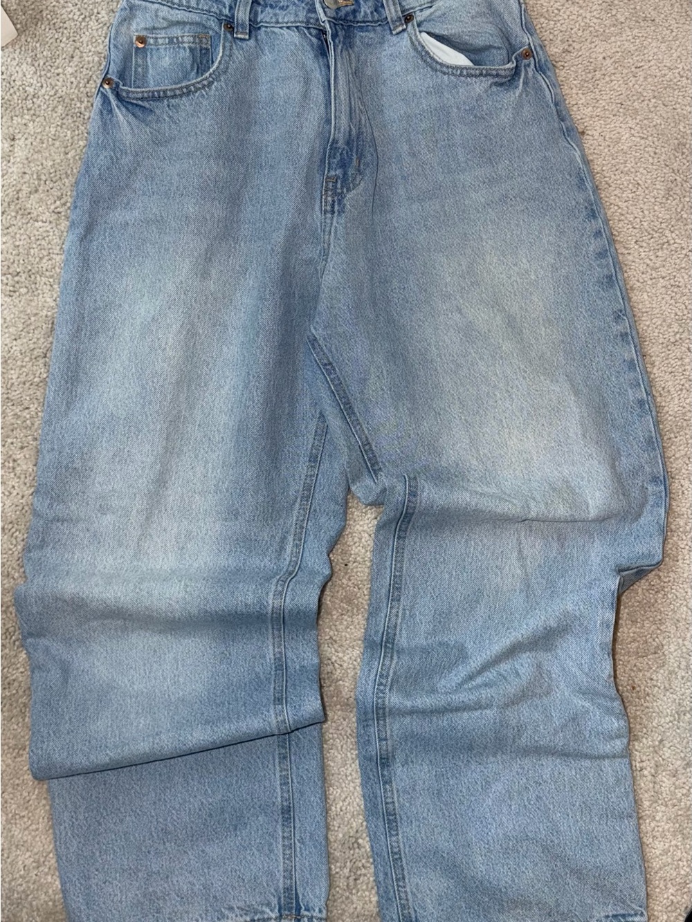 H&M Women's Light Blue Wide-Leg Denim Jeans
